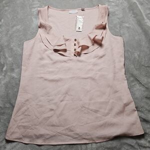 New York & Company Pink Ruffle Blouse